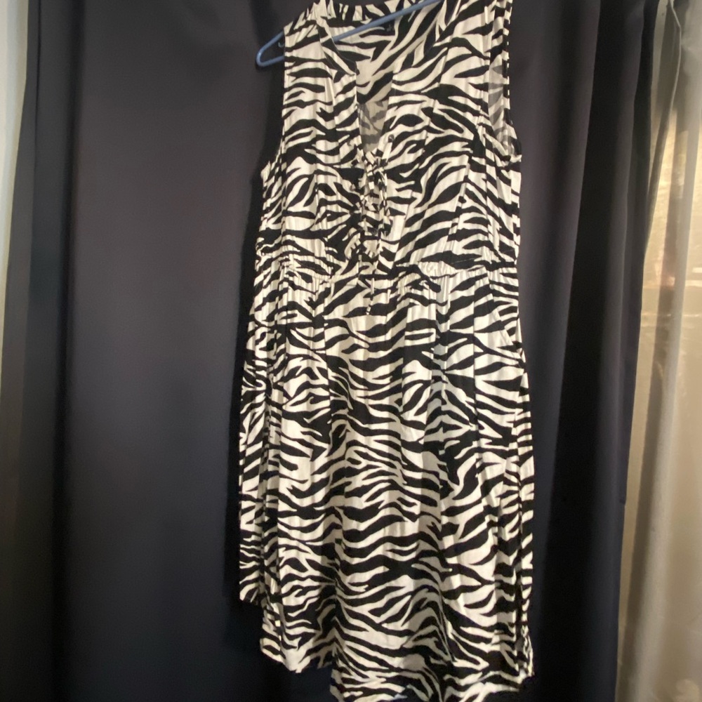 Zebra Print Sleeveless Dress
